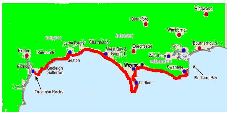 Map Of Dorset Coast Jurassic Coast Map